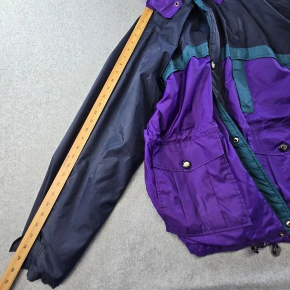 Helly Hansen Jacket Mens L Purple Parka Hooded Lined Pockets Zip Logo Fleece - Picture 6 of 8